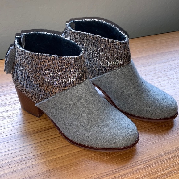 TOMS Leila grey/silver ankle boot - Picture 2 of 9